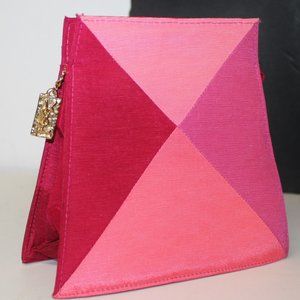 Authentic YSL Yves Saint Laurent Clutch Handbag Bag  Purse w Logo Zip Charm